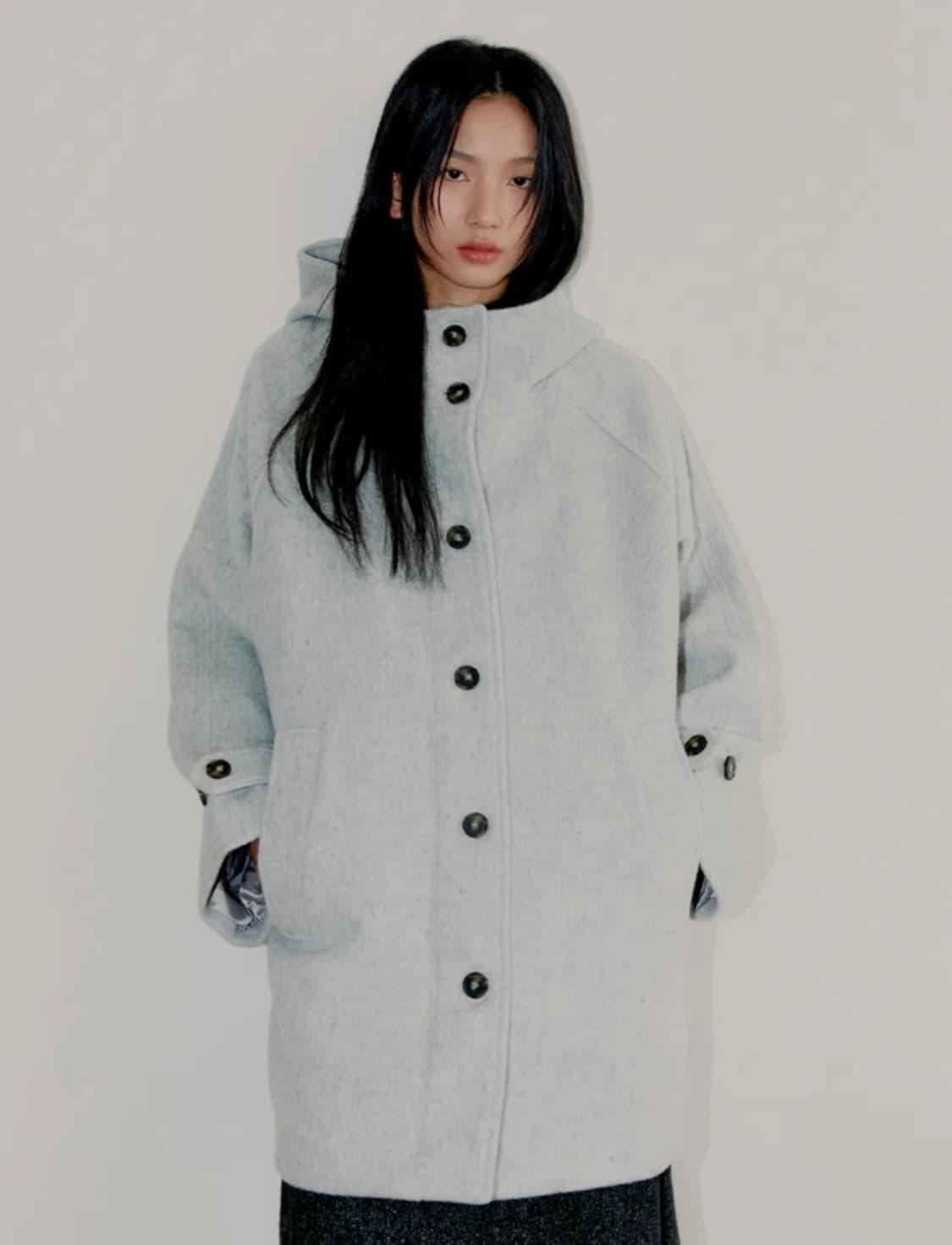 오피쉬 울 하프 코트 그레이 상품이미지1