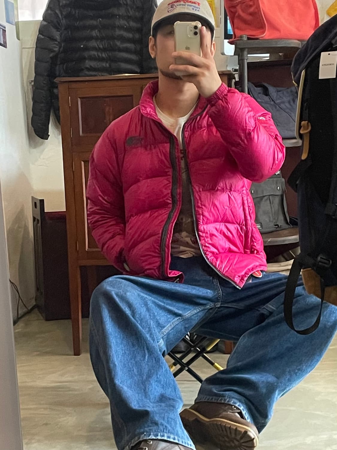 노스페이스 핑크 경량 패딩 95 상품이미지1