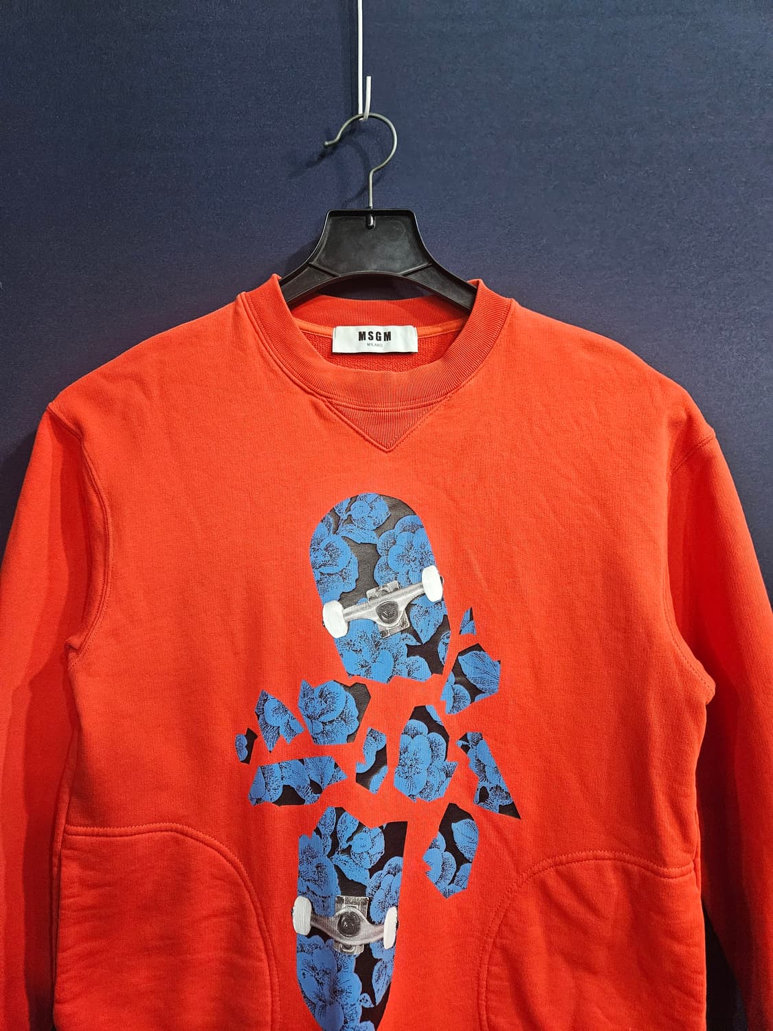 MSGM 프린팅 레드 남성 세미오버핏 95 포켓 맨투맨  상품이미지7