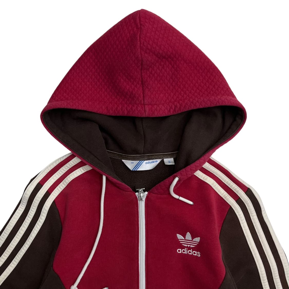 아디다스 버건디배색 화이트라인 브라운 후드집업 85 상품이미지4