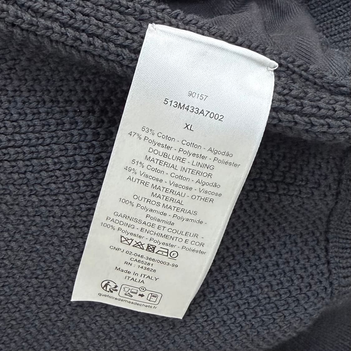 [S+급/XL] 디올 오블리크 후드 니트패딩 블루종 자켓 상품이미지6