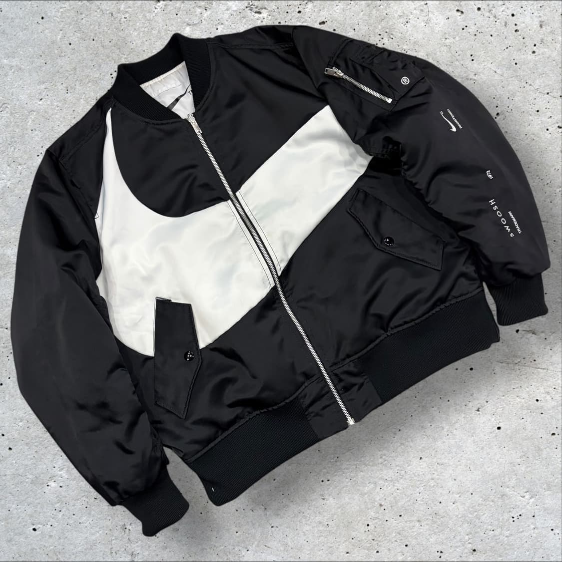 [2XL] 나이키 스우시 리버시블 봄버 자켓 블랙/화이트 C401 상품이미지1