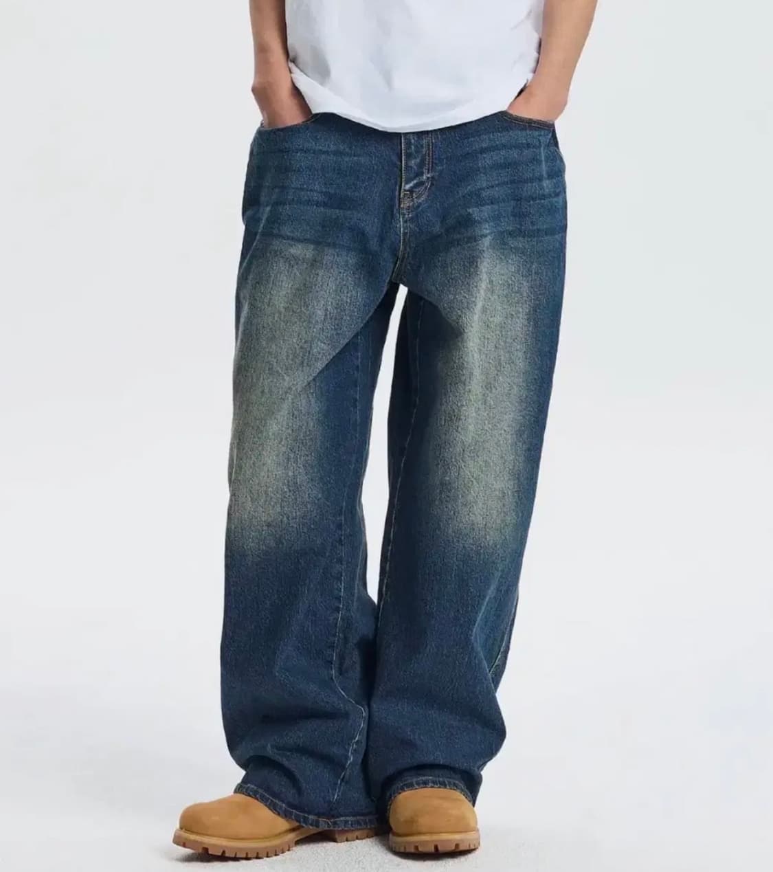 기철 배기 와이드 데님 팬츠 상품이미지1