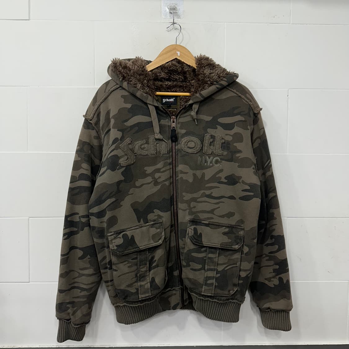 쇼트 카모 후드집업 상품이미지1