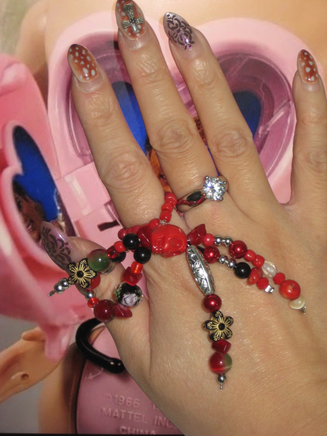 red skull antique ring 레드 스컬 엔틱 링 반지 상품이미지4