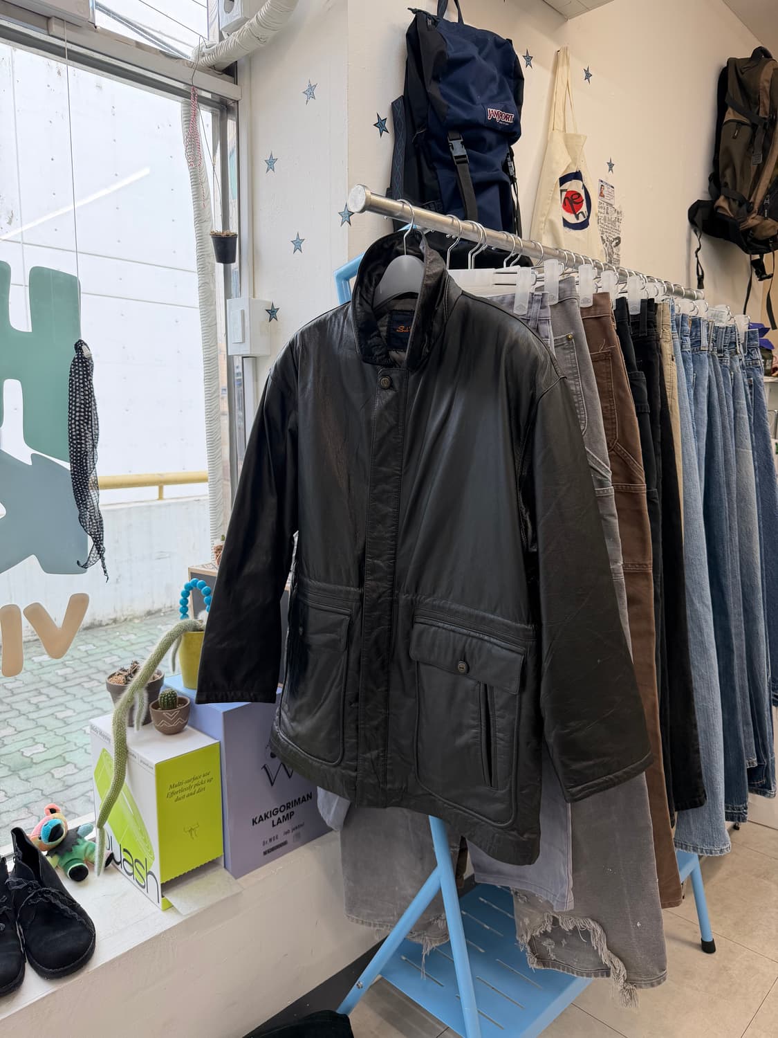 Vtg leather car coat 상품이미지2