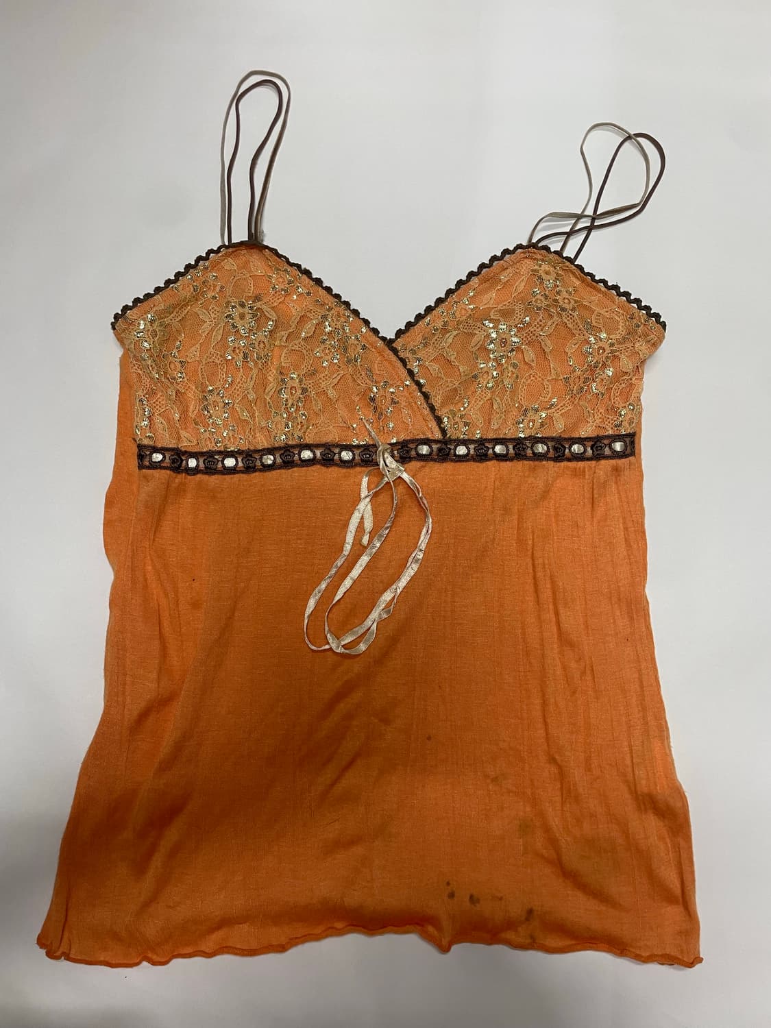 빈티지 y2k 오렌지 슬리브리스 2000 상품이미지2