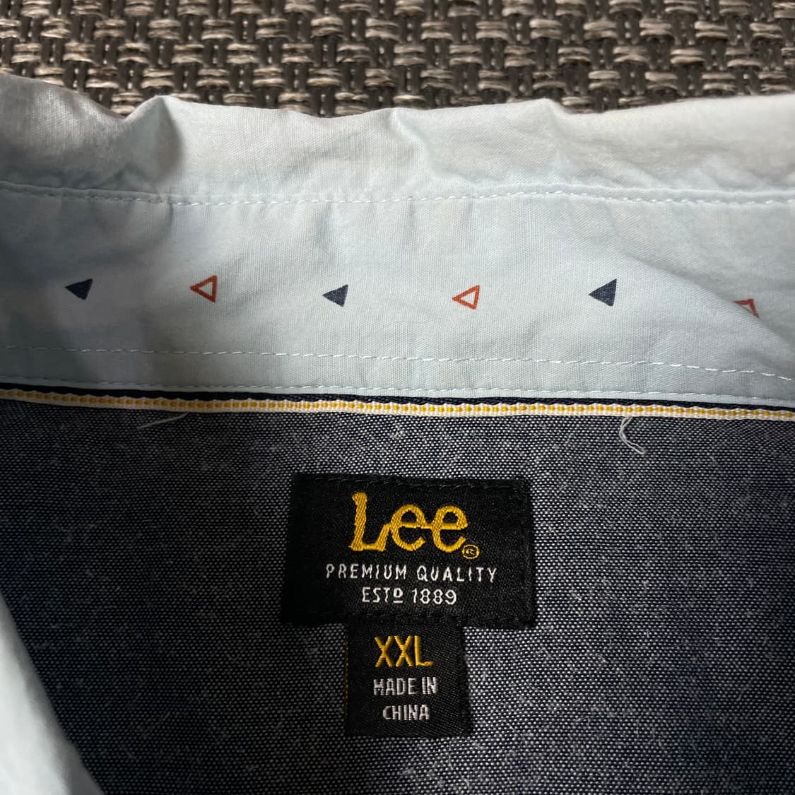Lee 스카이블루 마이크로 트라이앵글 패턴 긴팔 셔츠 2XL 상품이미지4