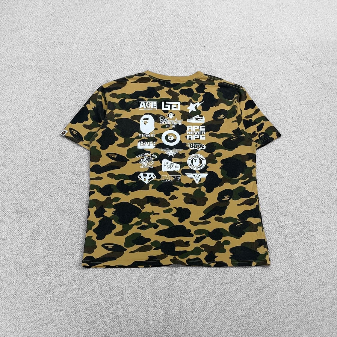 베이프 Bape 원포인트 황계 카모 반팔 티셔츠 상품이미지2