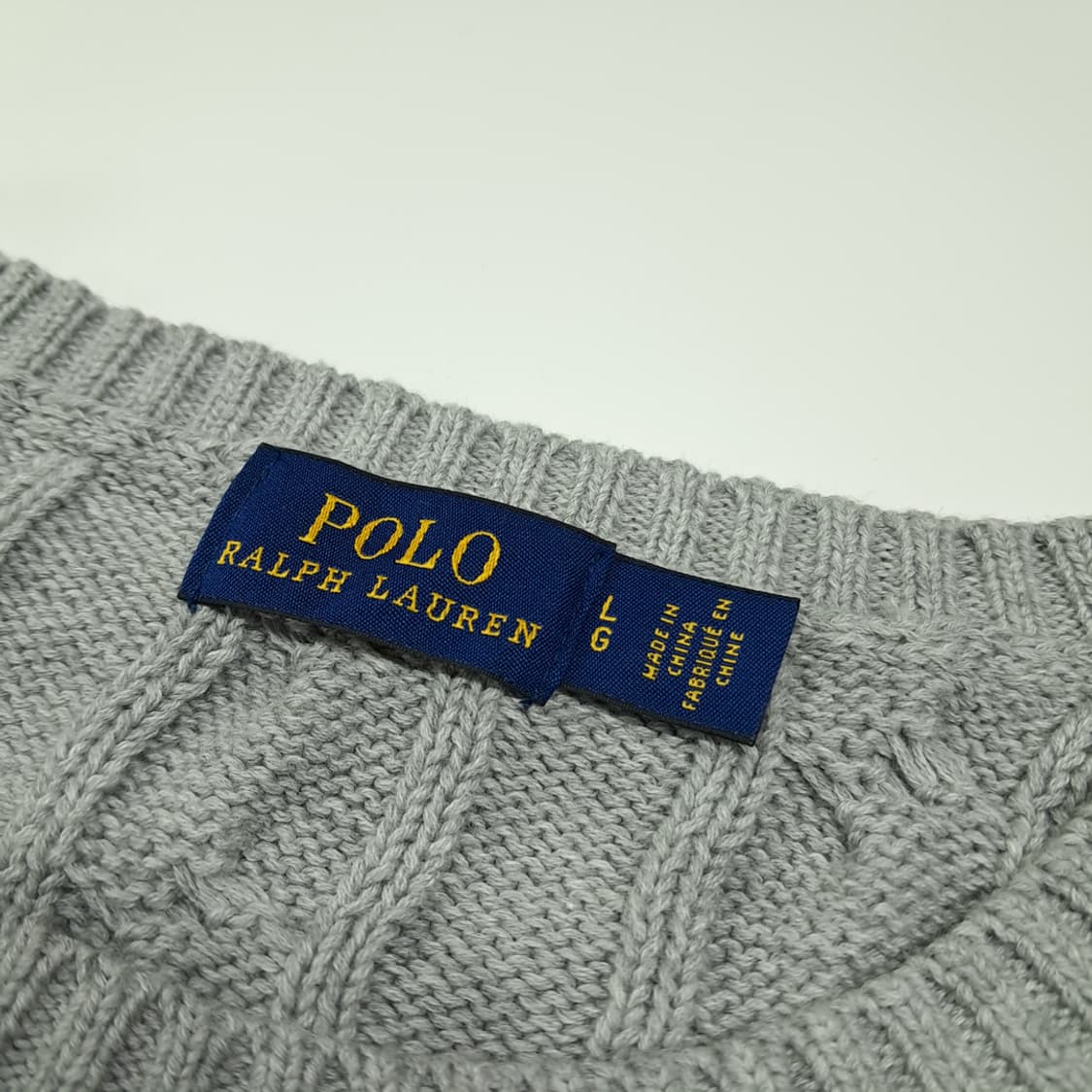 CK003 L 폴로 00s 케이블 라이트그레이 니트 스웨터 상품이미지3