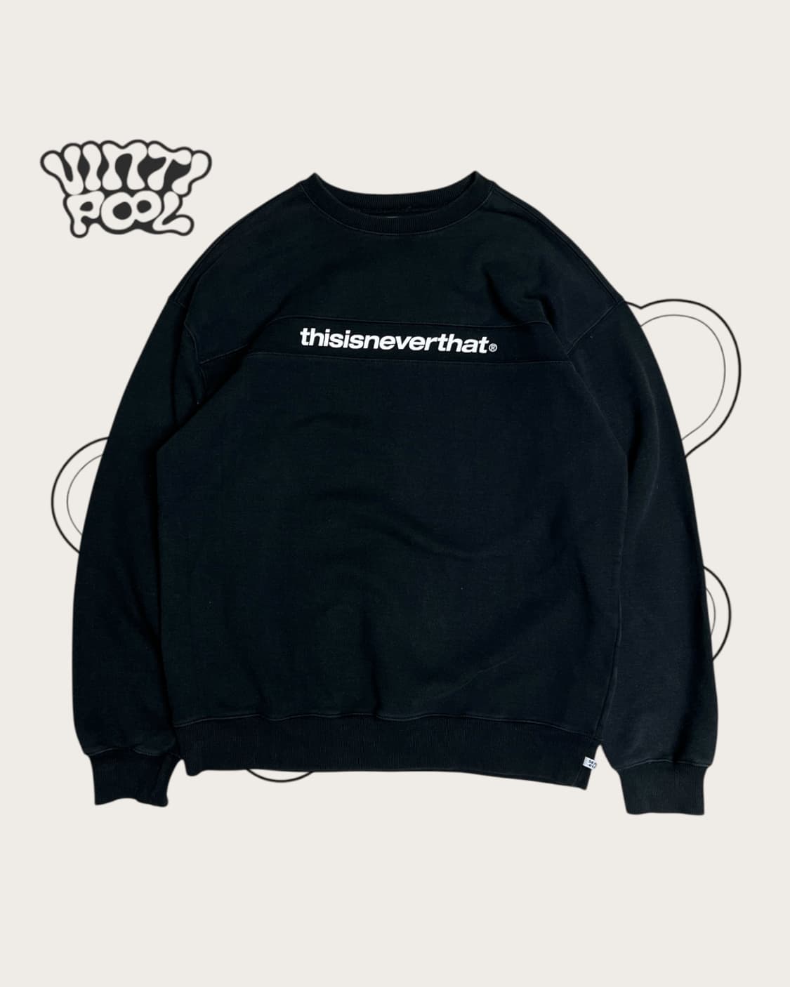 디스이즈네버댓 디네댓 로고 맨투맨 M 블랙 상품이미지1