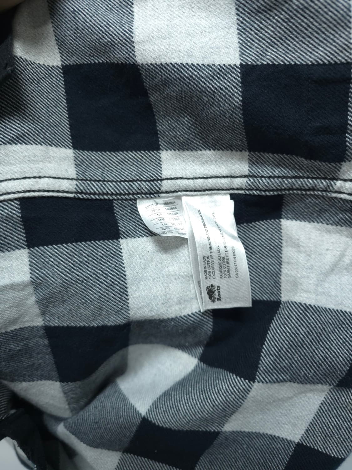 Roots(루츠) 블랙/화이트 체크 셔츠 XL 상품이미지10