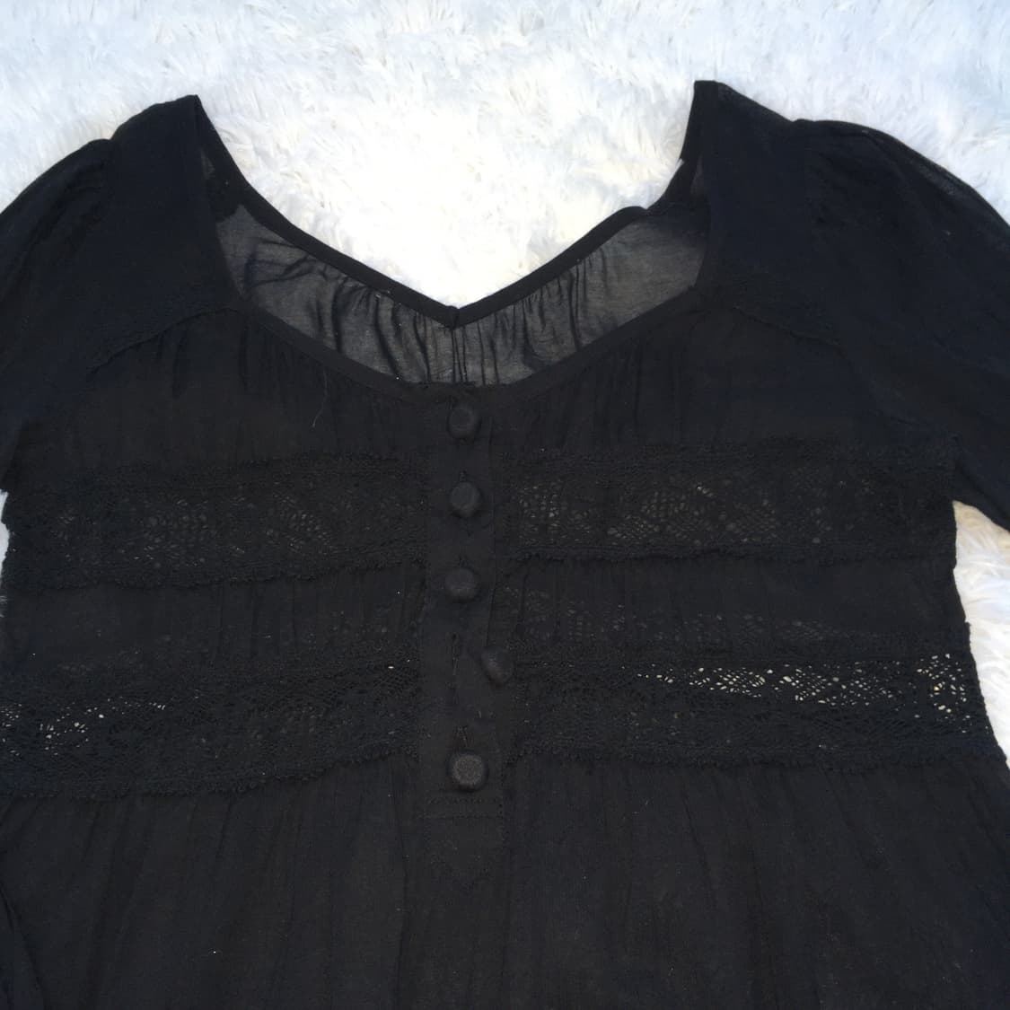 빈티지 레이스 트임 블라우스 766 y2k 스트릿 갸루 펑키 일본빈티지  상품이미지3