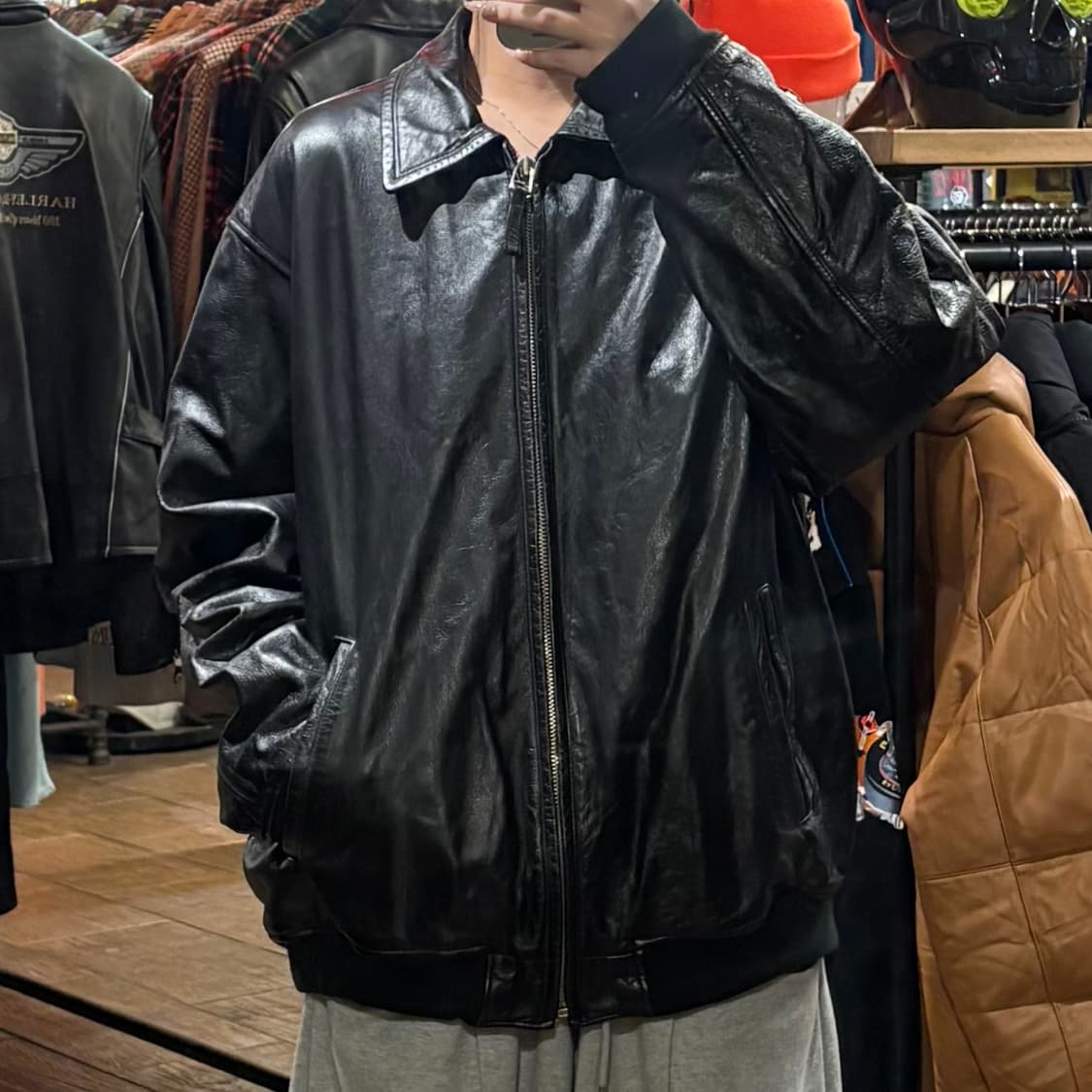 [HI] VTG 가죽자켓 블랙 상품이미지1