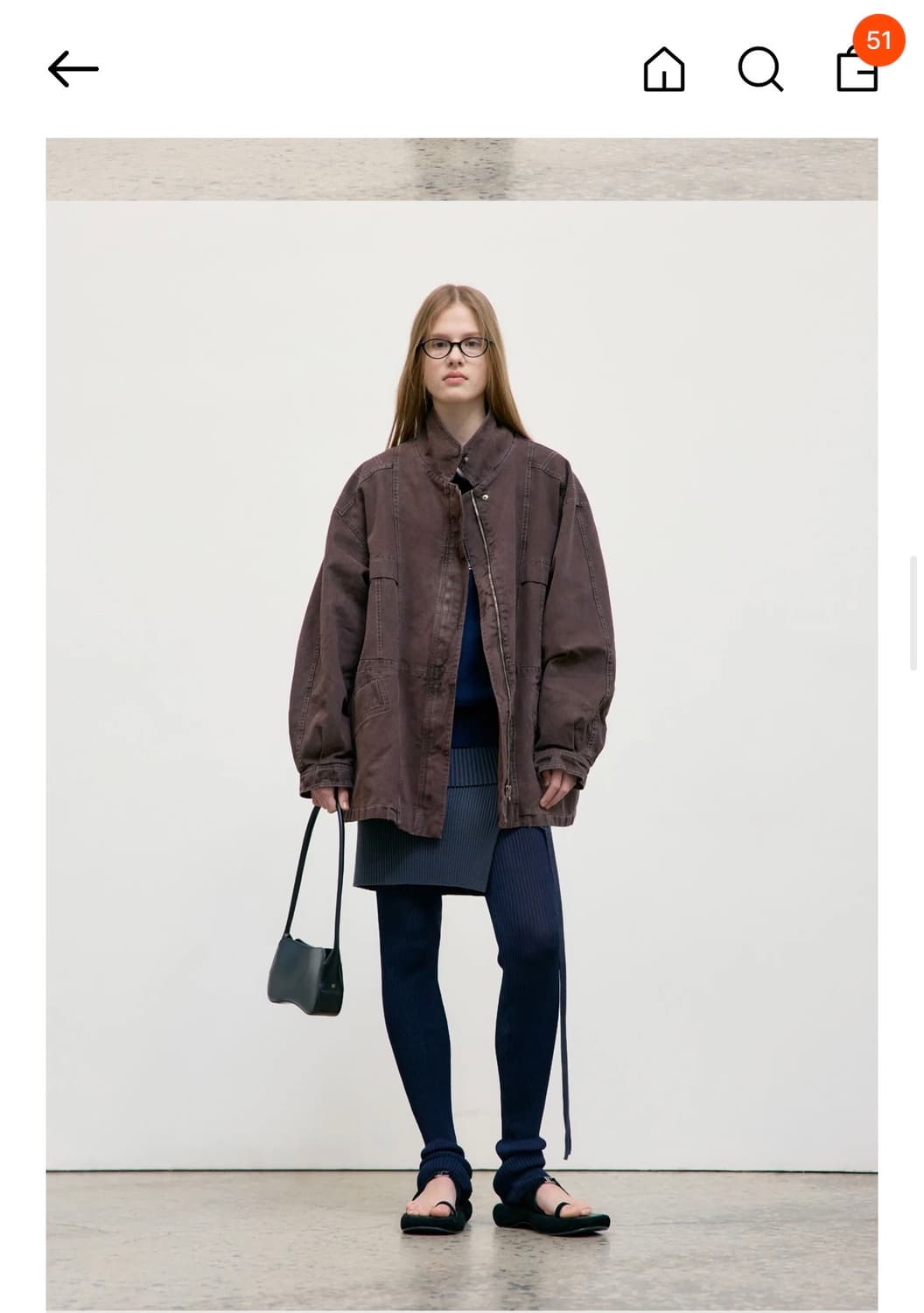 로우클래식 피그먼트 워싱 스티치 하프 자켓 브라운 M 상품이미지2