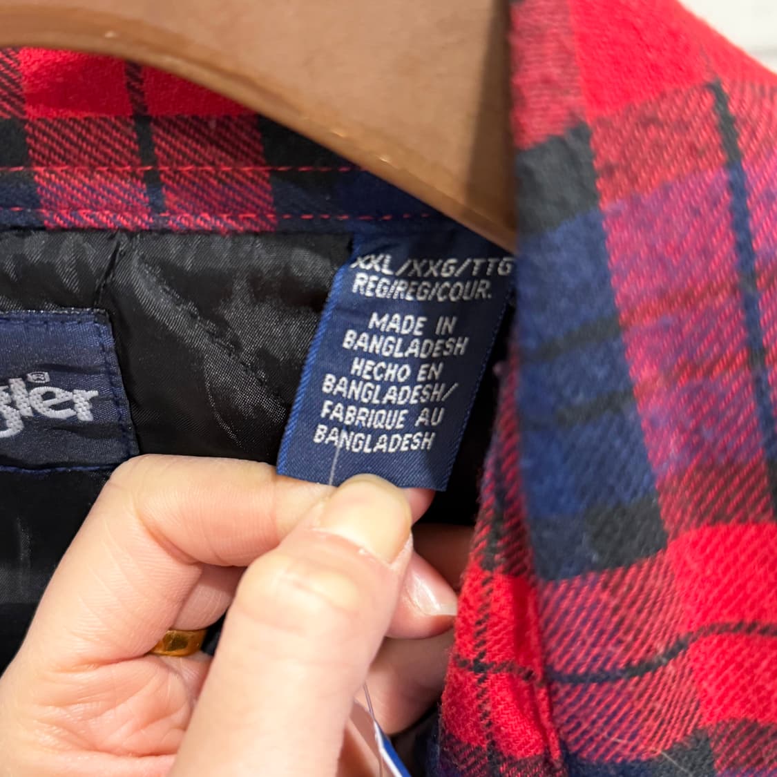 Wrangler 랭글러 버팔로 타탄체크 셔츠자켓 퀼팅안감 디테일 레드 상품이미지7