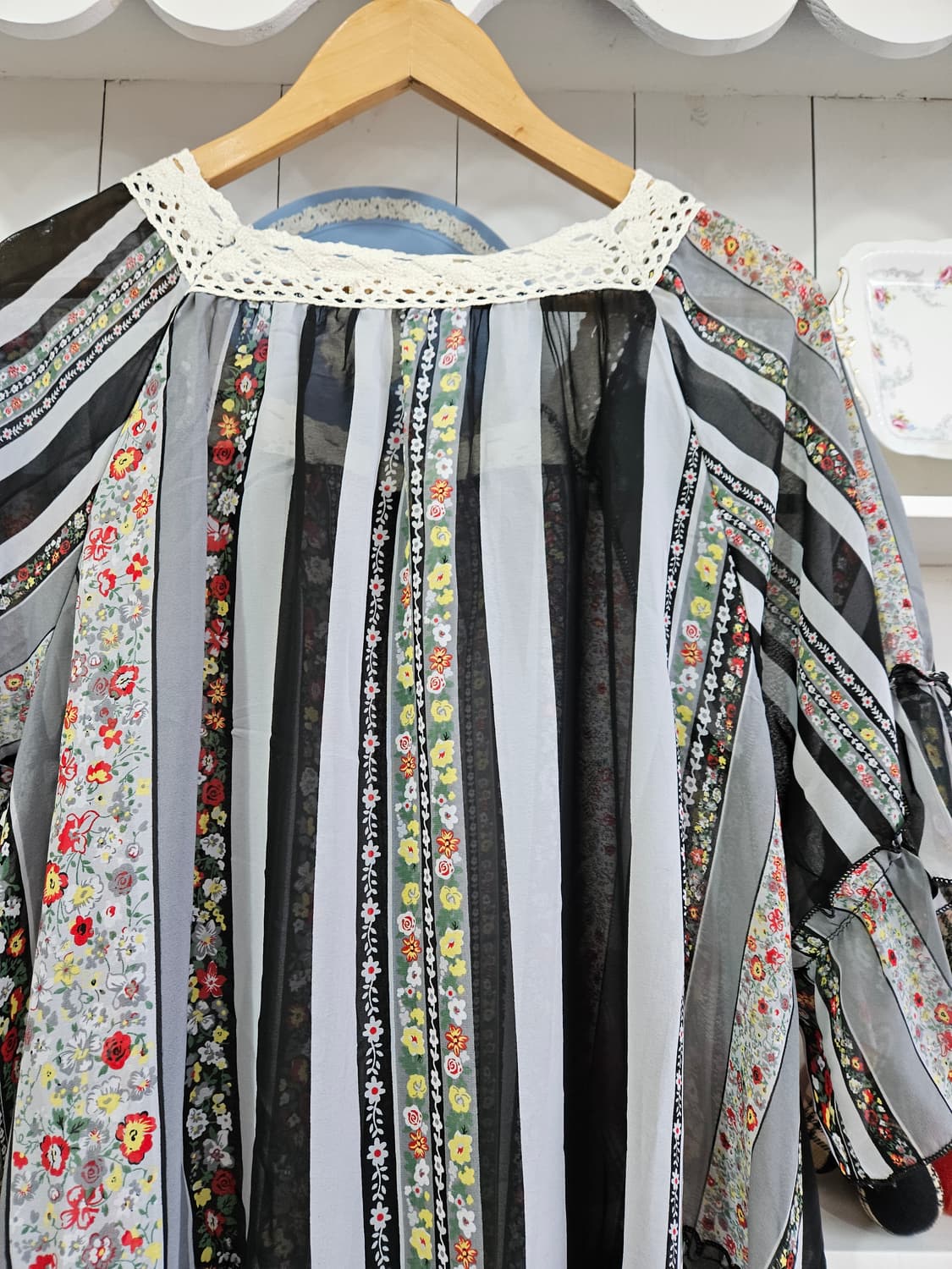 플라워 스트라이프 쉬폰 튜닉 상품이미지7