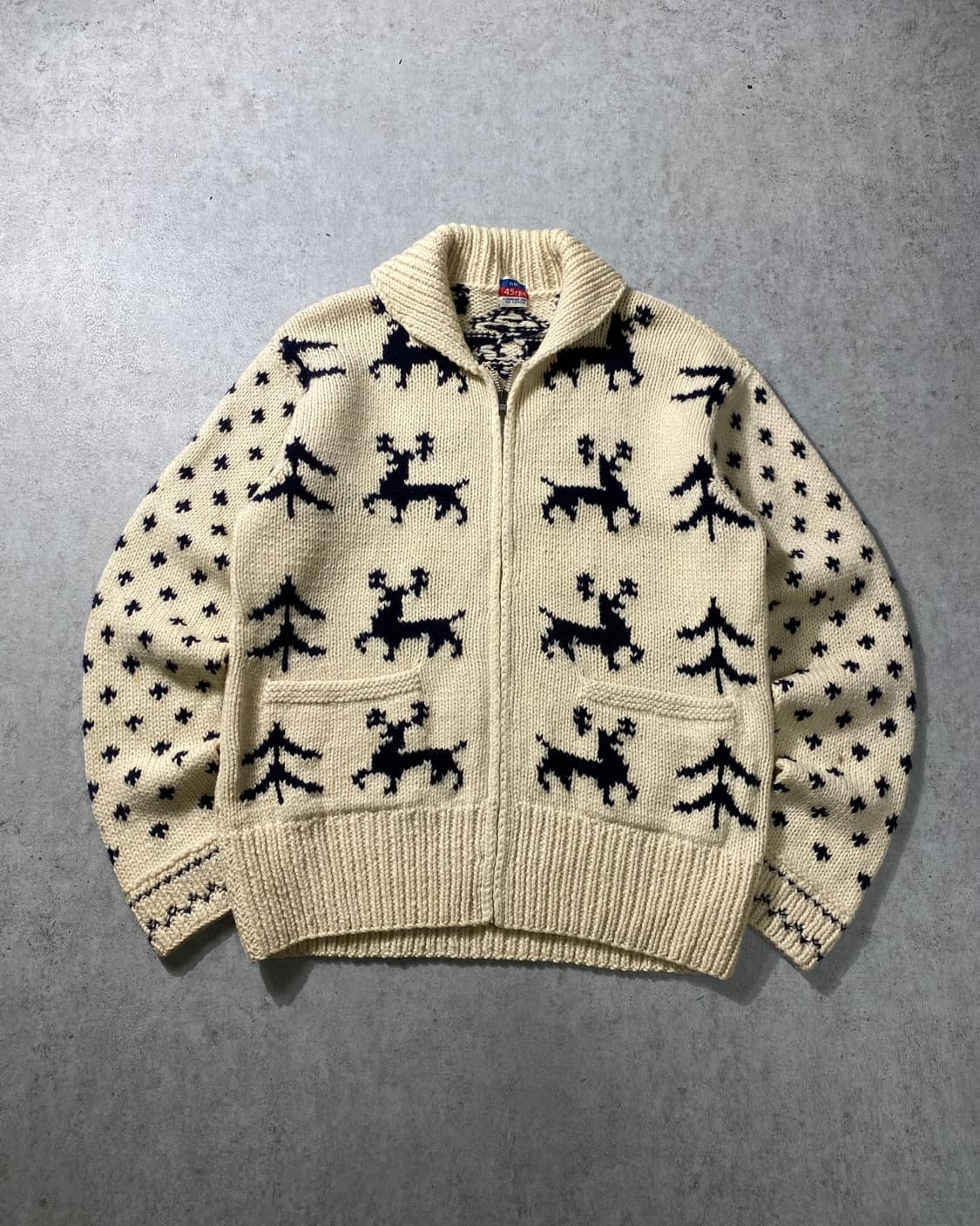 [2] 45rpm 재패니즈 빈티지 코위찬 니트집업 상품이미지1