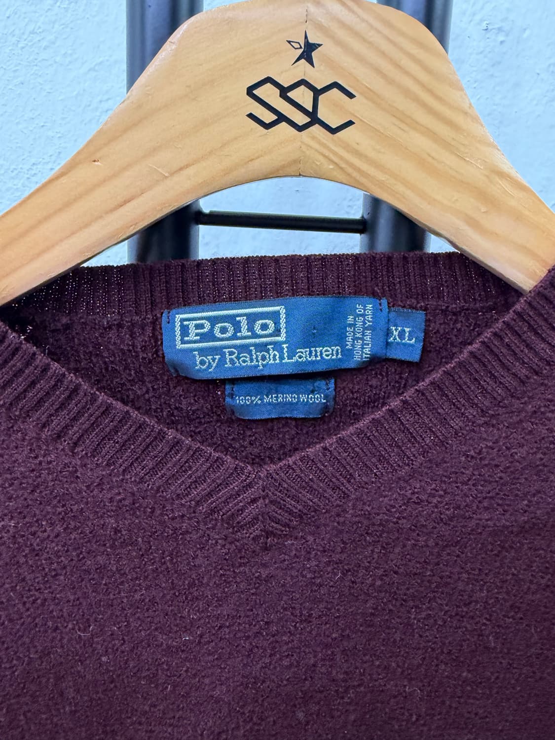정품) 폴로랄프로렌 메리노울 여성 브이넥 니트 XL 상품이미지5