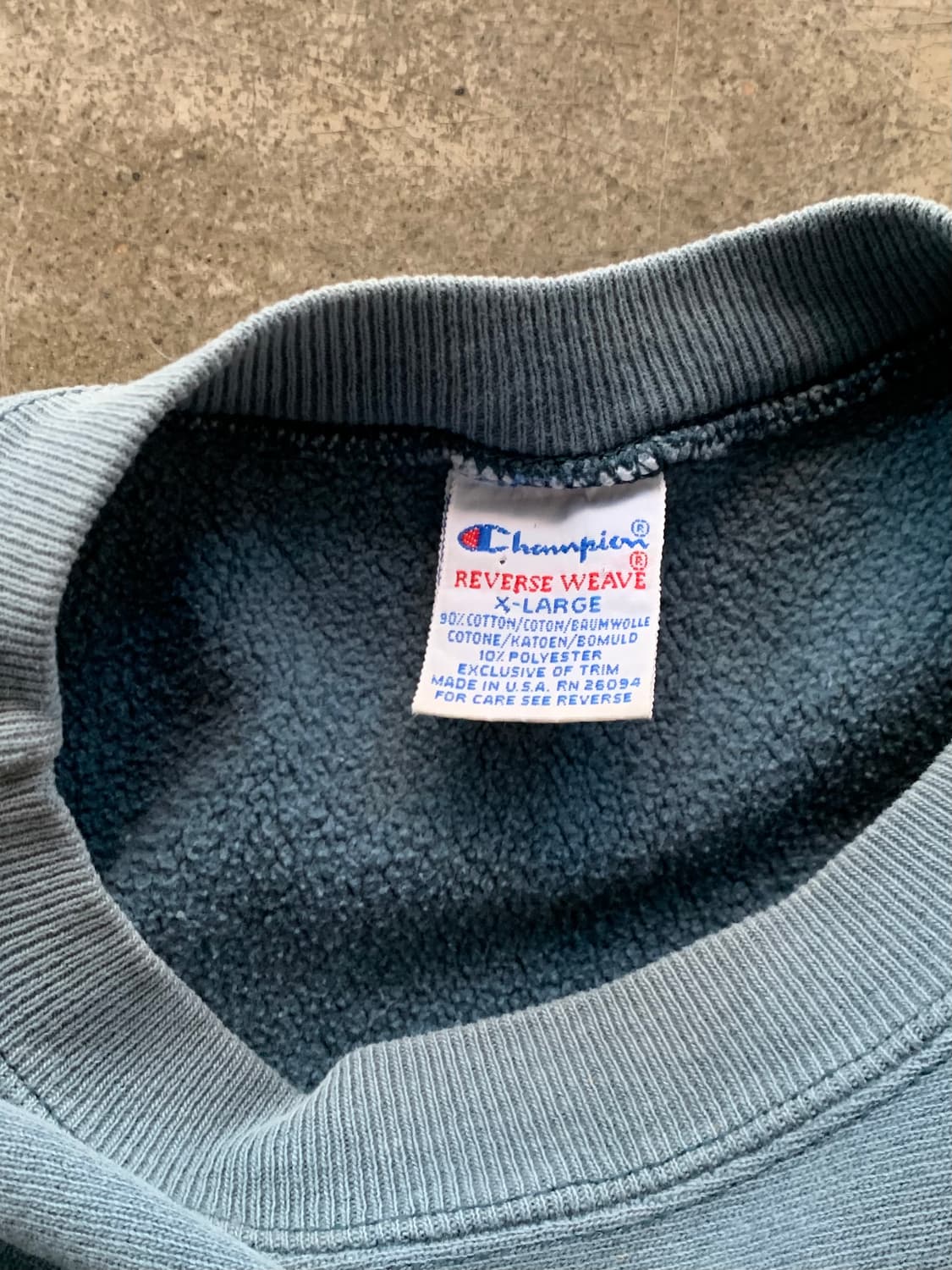 90s 챔피온 리버스위브 스웻셔츠 선페이드 블루 상품이미지3