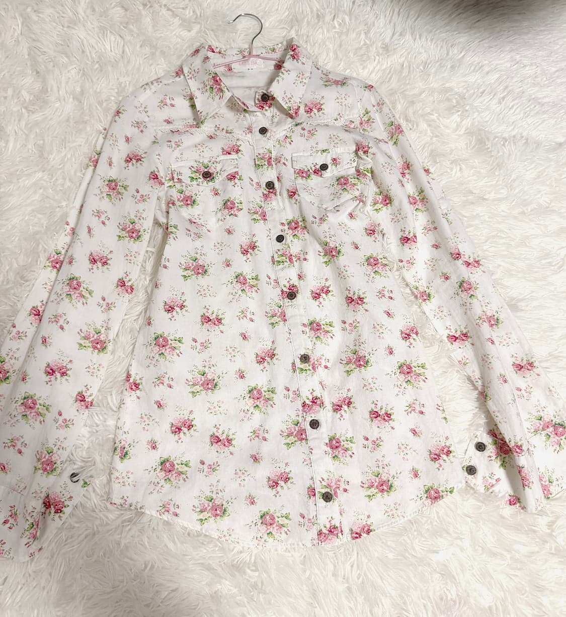 리즈리사 플로럴 셔츠 왕리본 스커트 세트 큐롯 라떼갸루 히메갸루 오네갸루 상품이미지2