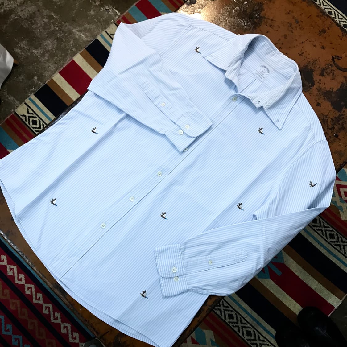 브룩스브라더스 오리 자수 소라 스트라이프 셔츠 남성 105 110 상품이미지2