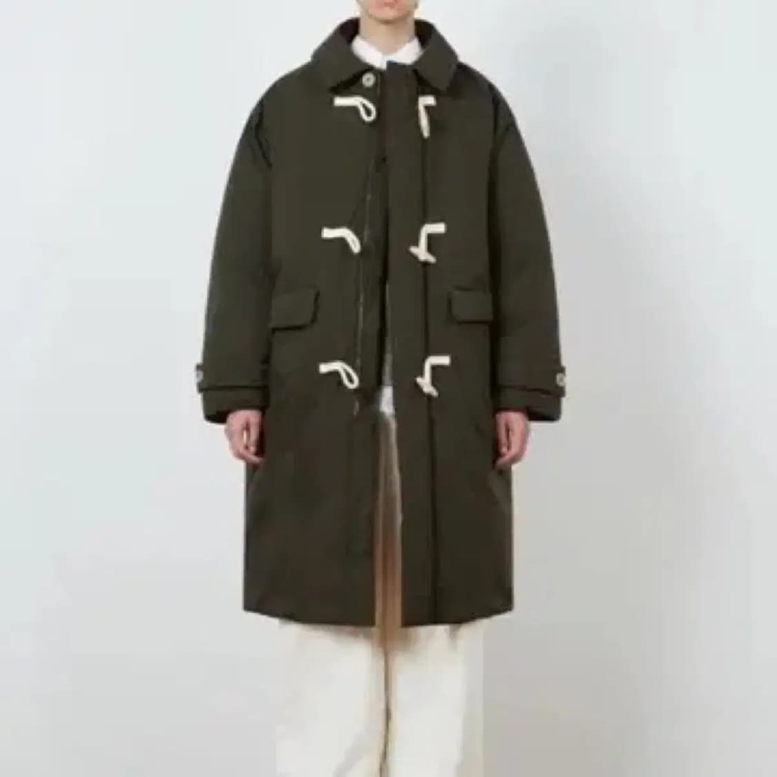 키뮤어 오버핏 더플 롱패딩 카키 M 상품이미지1