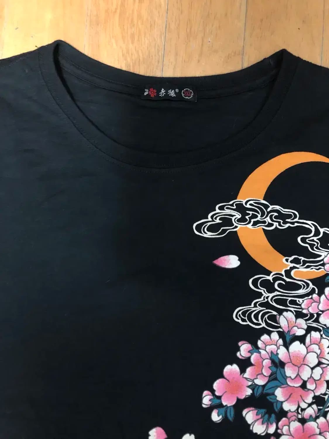 사쿠라 잉어 자수 타투 이레즈미 티셔츠 블랙 2XL 상품이미지3