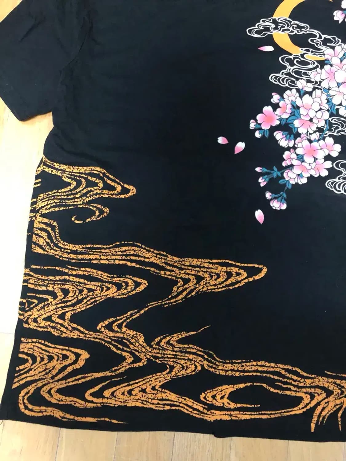 사쿠라 잉어 자수 타투 이레즈미 티셔츠 블랙 2XL 상품이미지5
