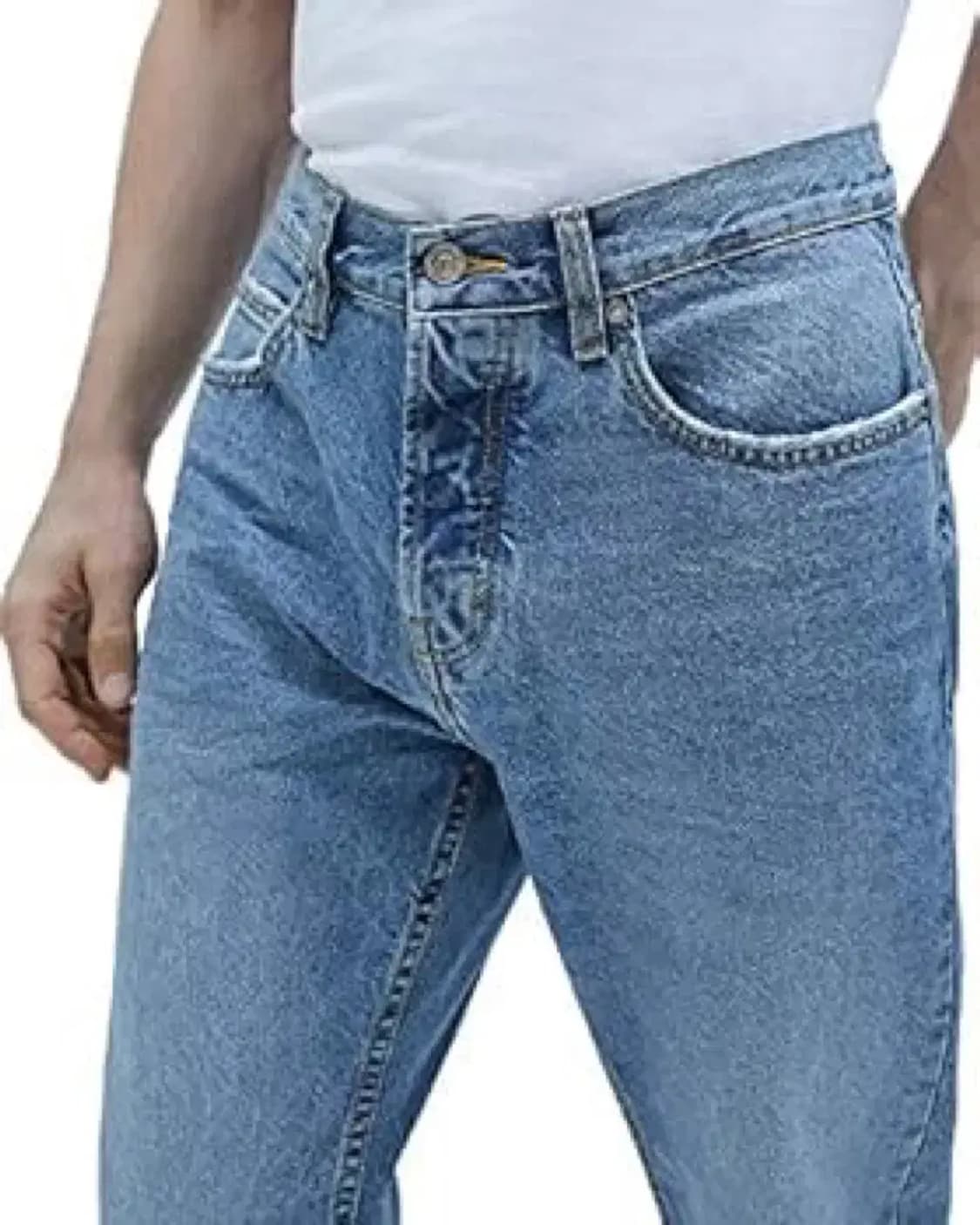 자라 클래식핏 빈티지 워싱 연청 데님팬츠 청바지 34 상품이미지3
