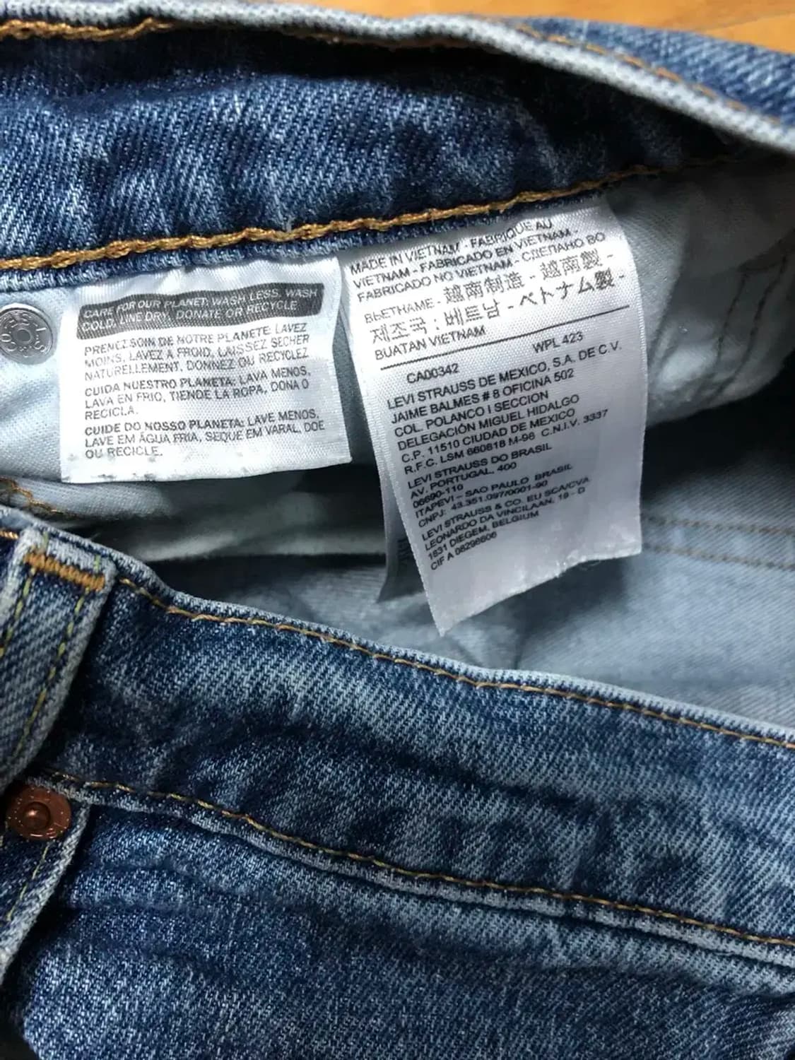 리바이스 502 빈티지 워싱 테이퍼드핏 데님팬츠 34 상품이미지8