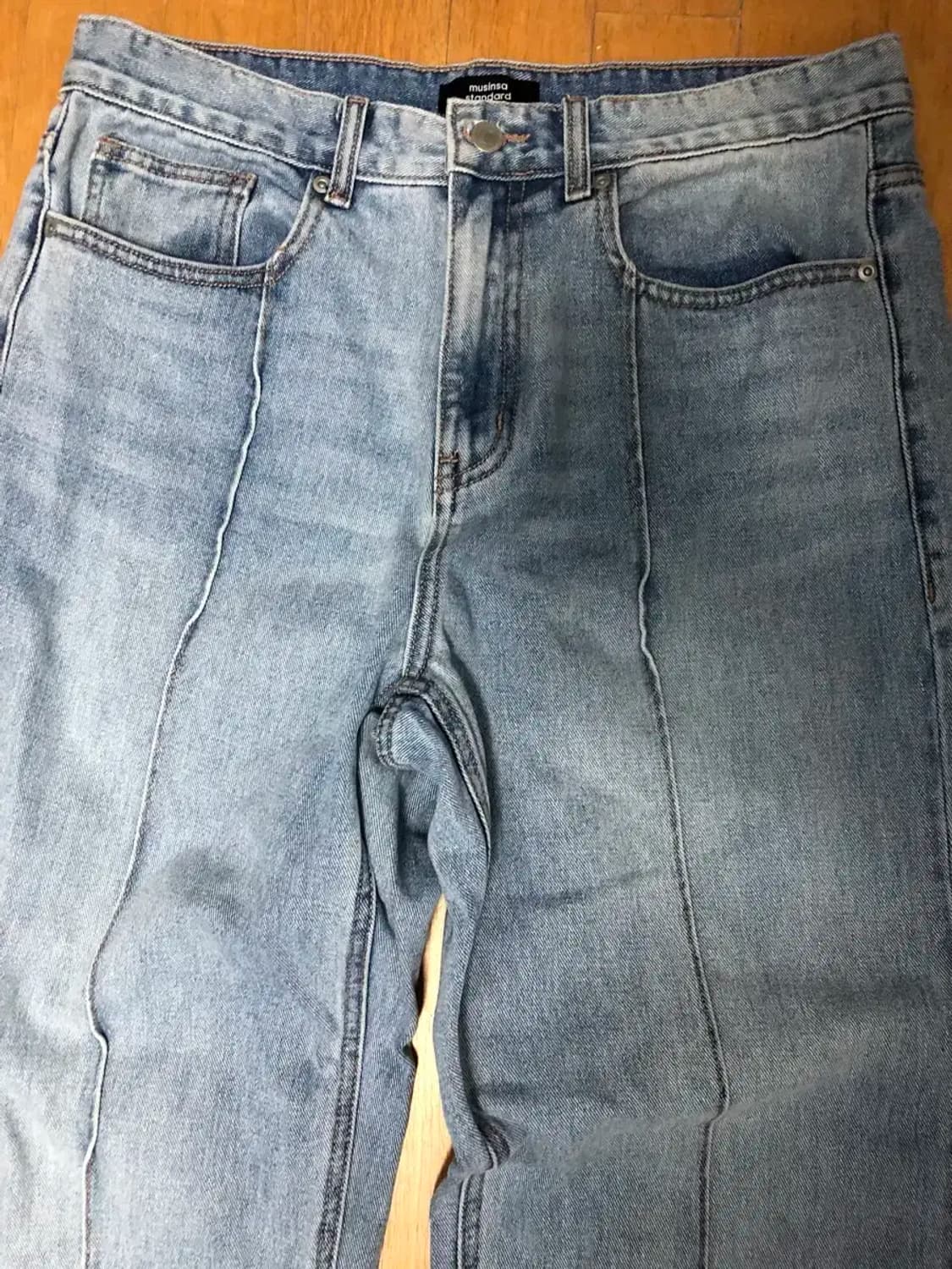 무신사스탠다드 무탠다드 핀턱 레귤러핏 데님팬츠 34 상품이미지5