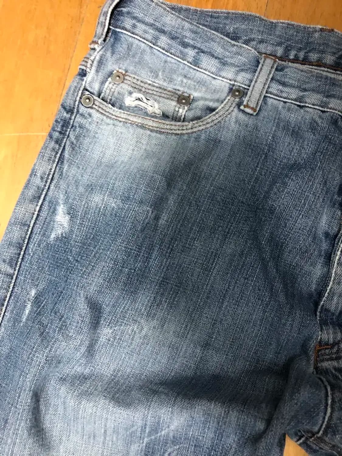 닐바렛 빈티지 워싱 데미지 지퍼 데님팬츠 31 상품이미지4
