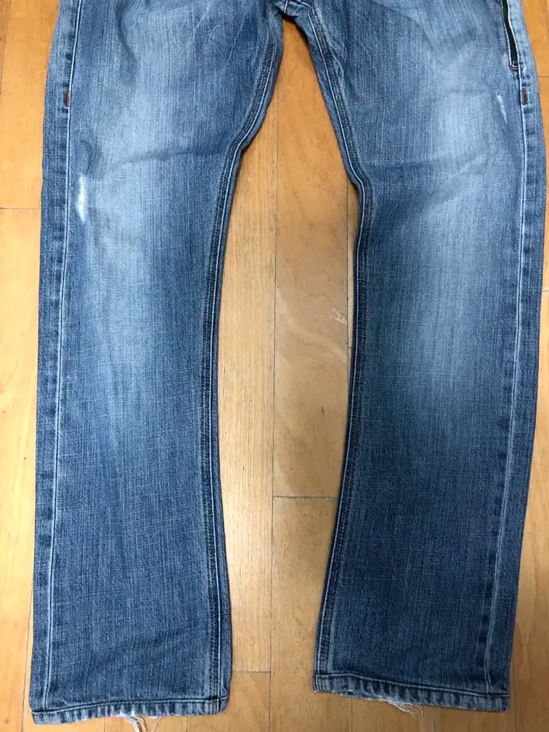 닐바렛 빈티지 워싱 데미지 지퍼 데님팬츠 31 상품이미지6