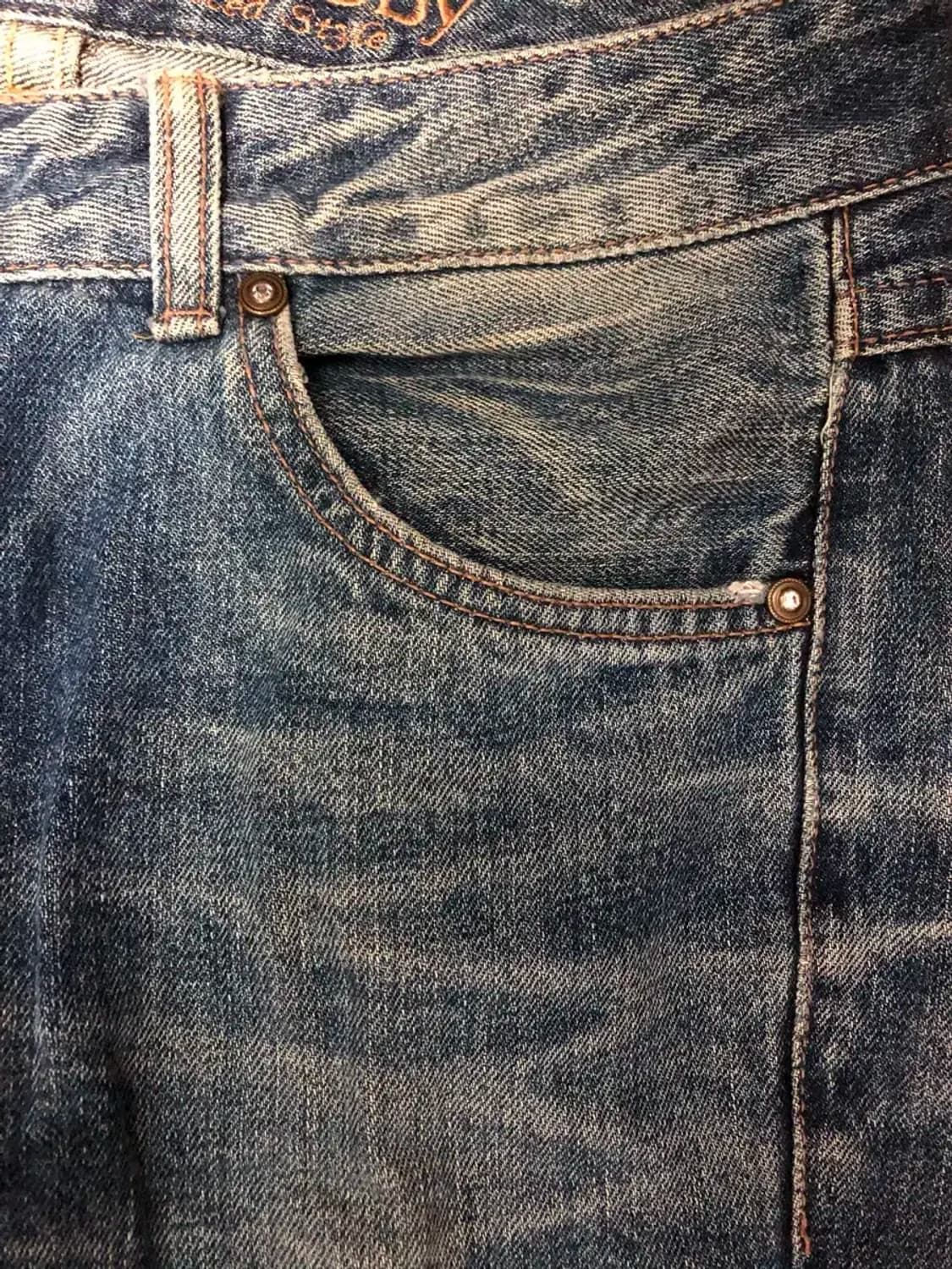 그레이트 개츠비 GG패치 큐빅 리벳 워싱 부츠컷 데님팬츠 L 상품이미지5