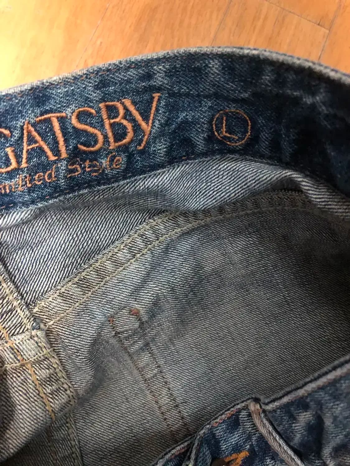 그레이트 개츠비 GG패치 큐빅 리벳 워싱 부츠컷 데님팬츠 L 상품이미지9
