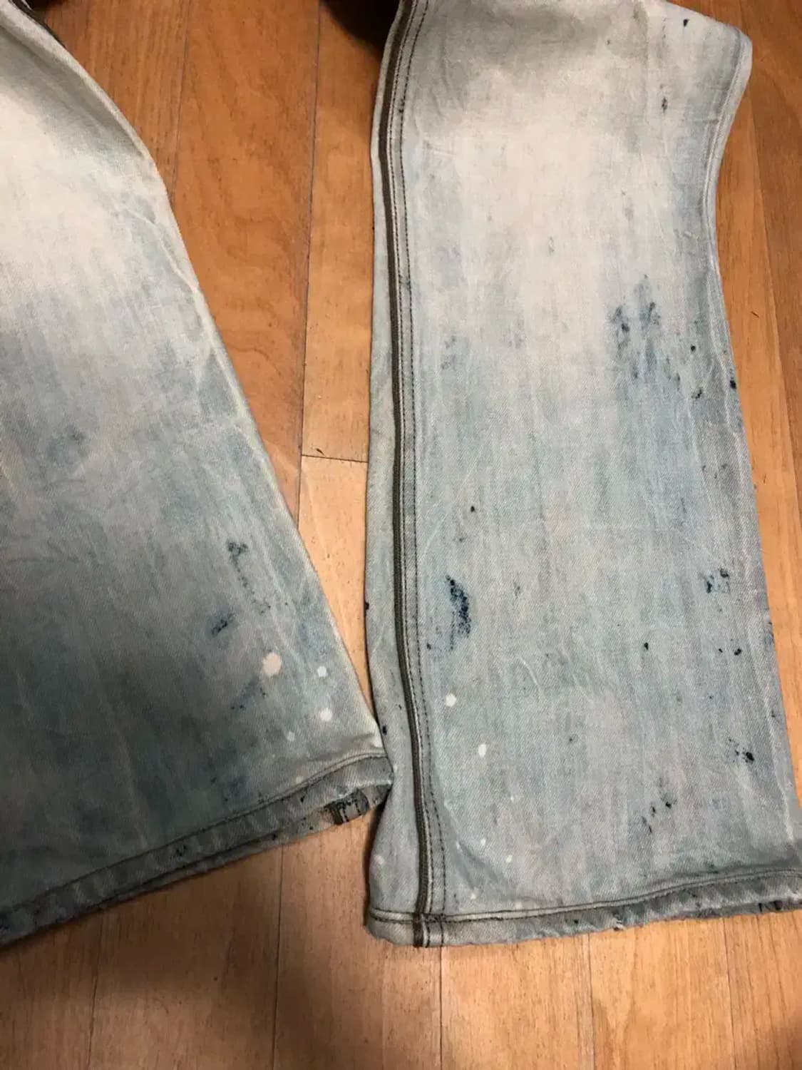 디젤 자티니 빈티지 연청 페인팅 데미지 부츠컷 데님팬츠 34 상품이미지6