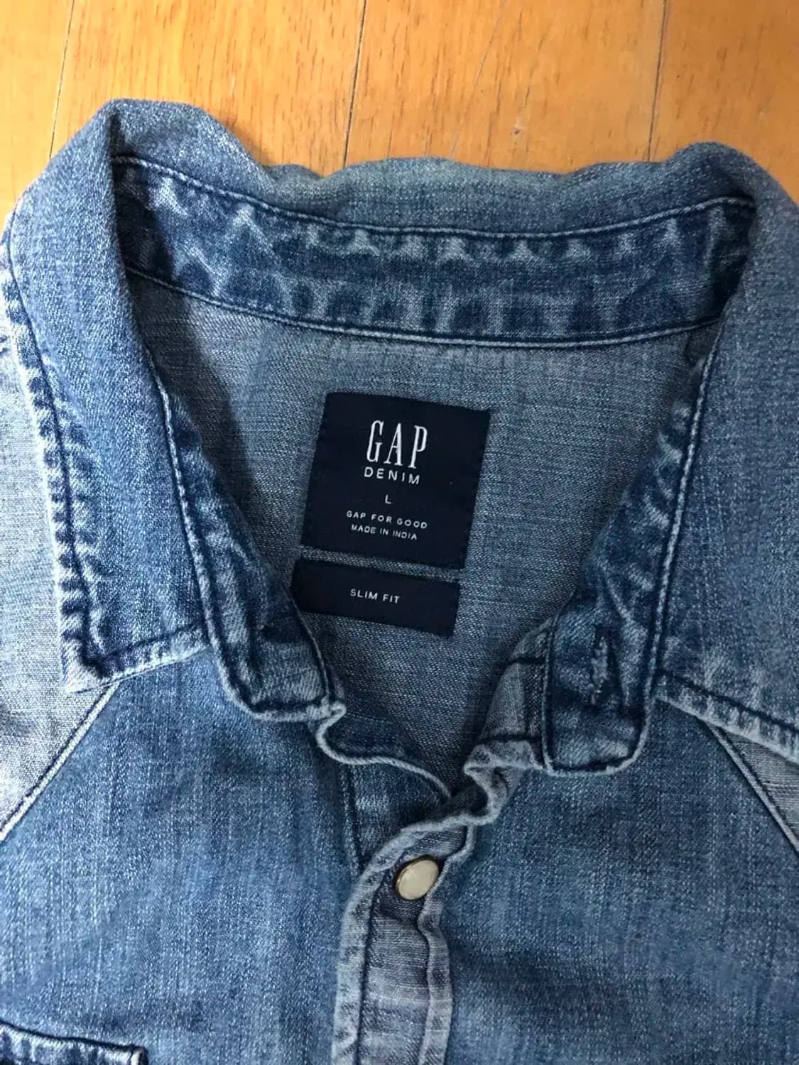 GAP 갭 데님 워싱 셔츠 남방 슬림핏 L 상품이미지3
