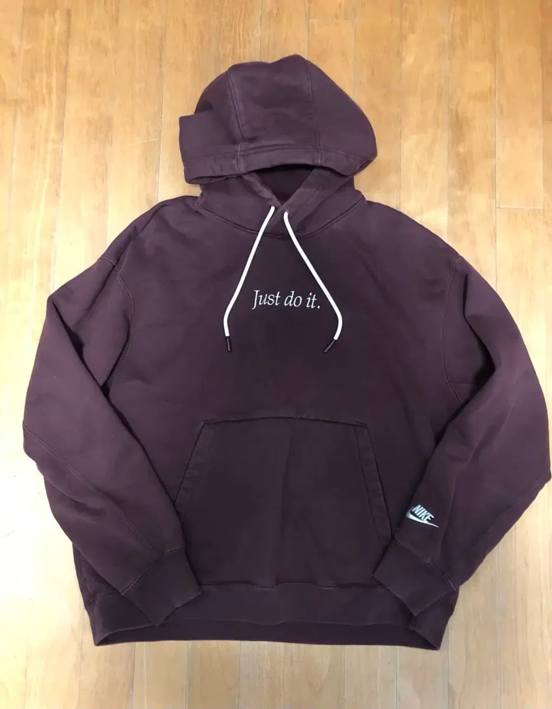나이키 Just do it 후드티 버건디 후디 XXL 상품이미지1