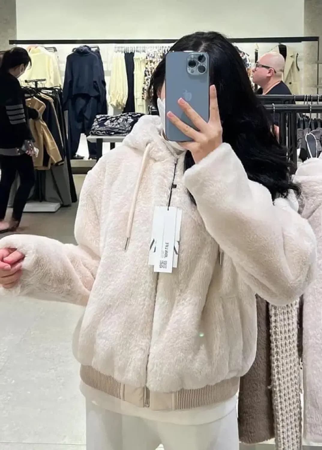 자라 에코 퍼 후드 점퍼 L 상품이미지4