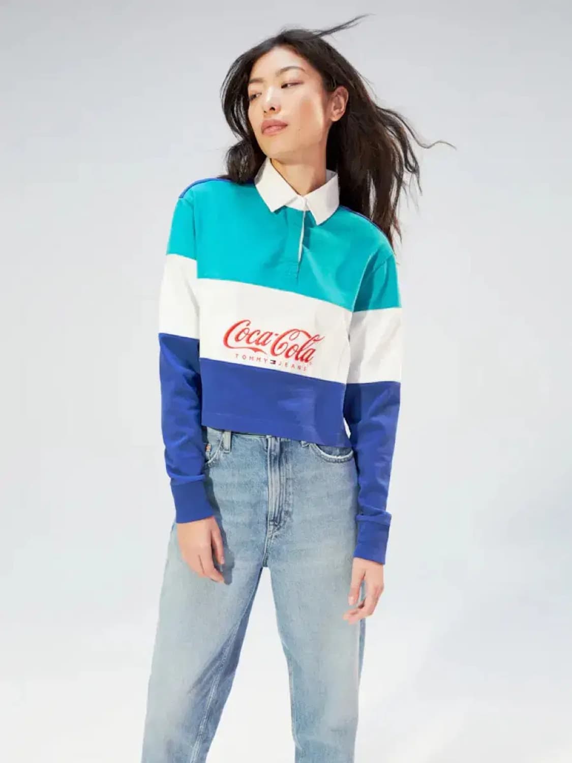 타미힐피거 코카콜라 한정판 럭비티 자수 긴팔티 M 상품이미지3
