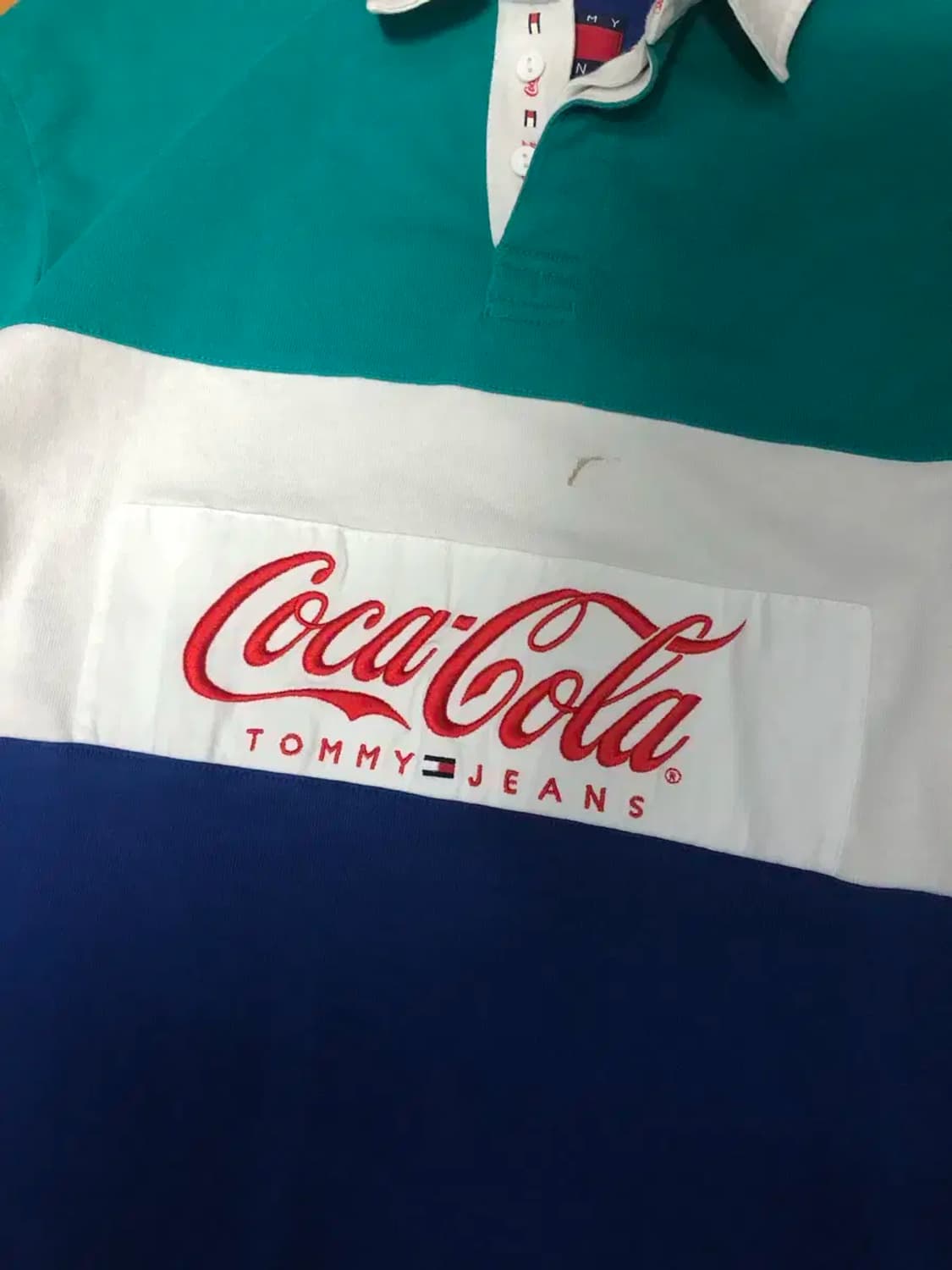 타미힐피거 코카콜라 한정판 럭비티 자수 긴팔티 M 상품이미지7