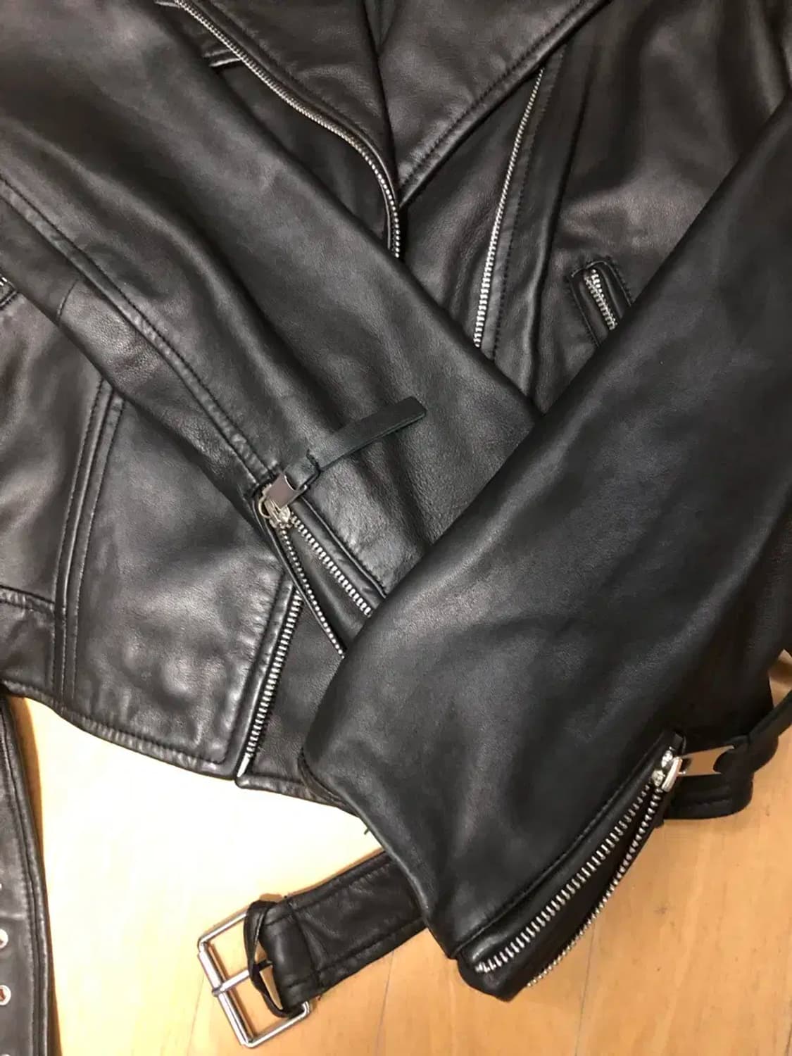 자라 양가죽 레더 라이더자켓 우먼 M 상품이미지5