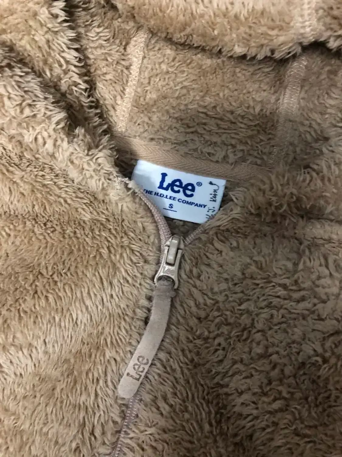 Lee 리 양털 플리츠 후리스 후드 집업 자켓 S 상품이미지3