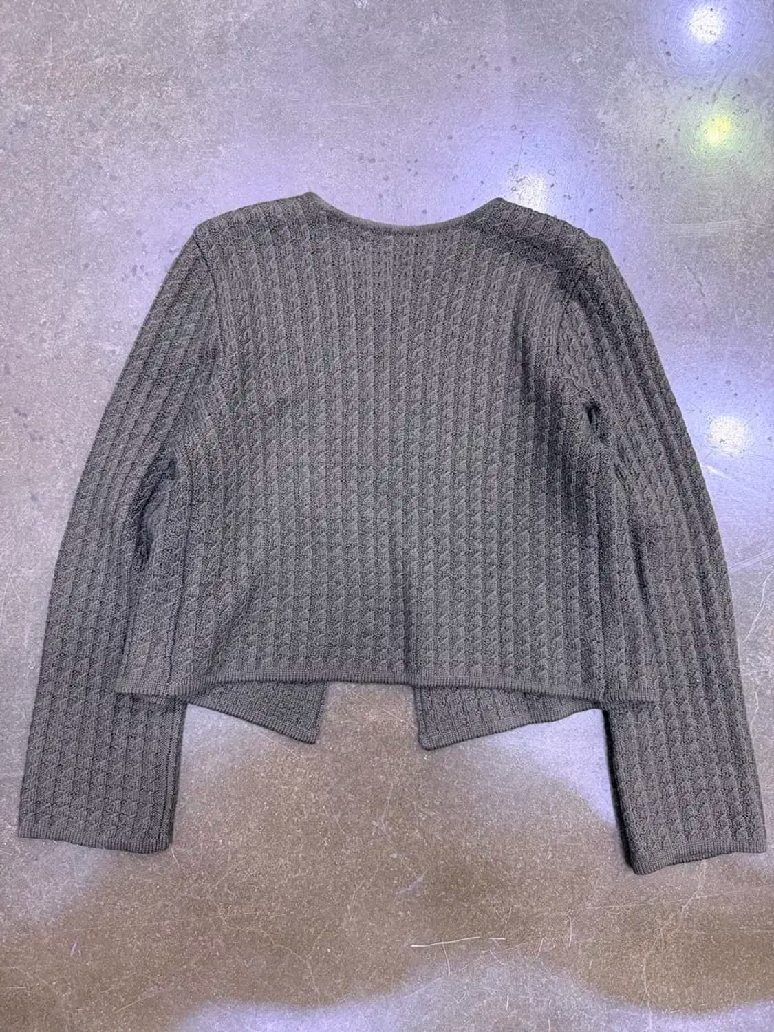 엠포리오 아르마니 메리노울 원포인트 레이어드 니트 가디건 M 상품이미지2