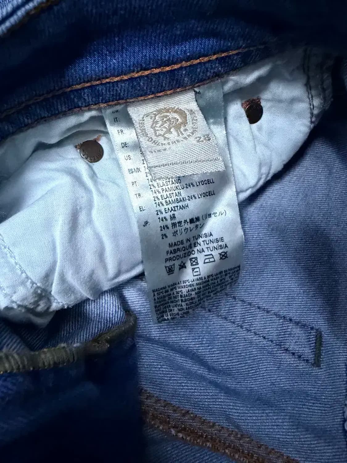디젤 타바 슬림 스키니핏 빈티지 워싱 데님팬츠 28 상품이미지8