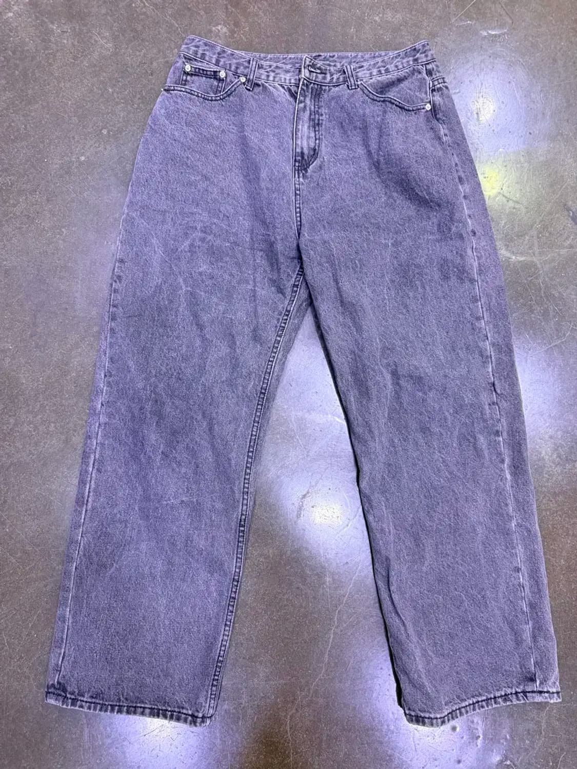 트릴리온 워싱 와이드 데님 팬츠 블랙 그레이 XL 상품이미지1