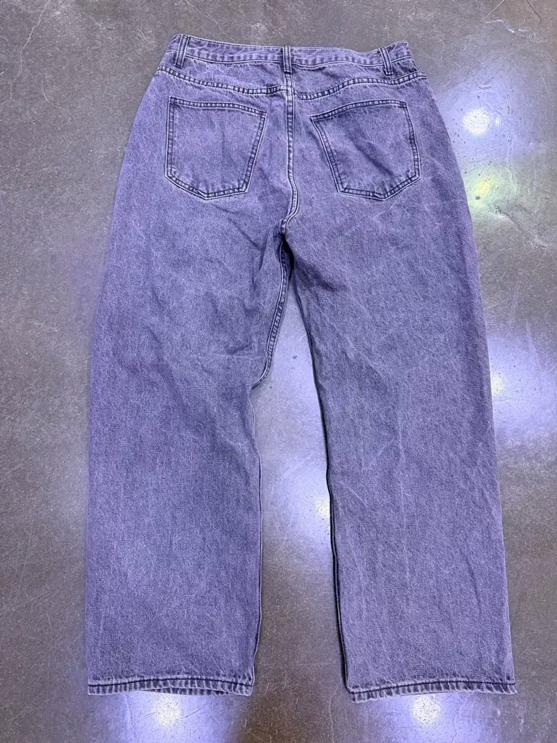 트릴리온 워싱 와이드 데님 팬츠 블랙 그레이 XL 상품이미지2