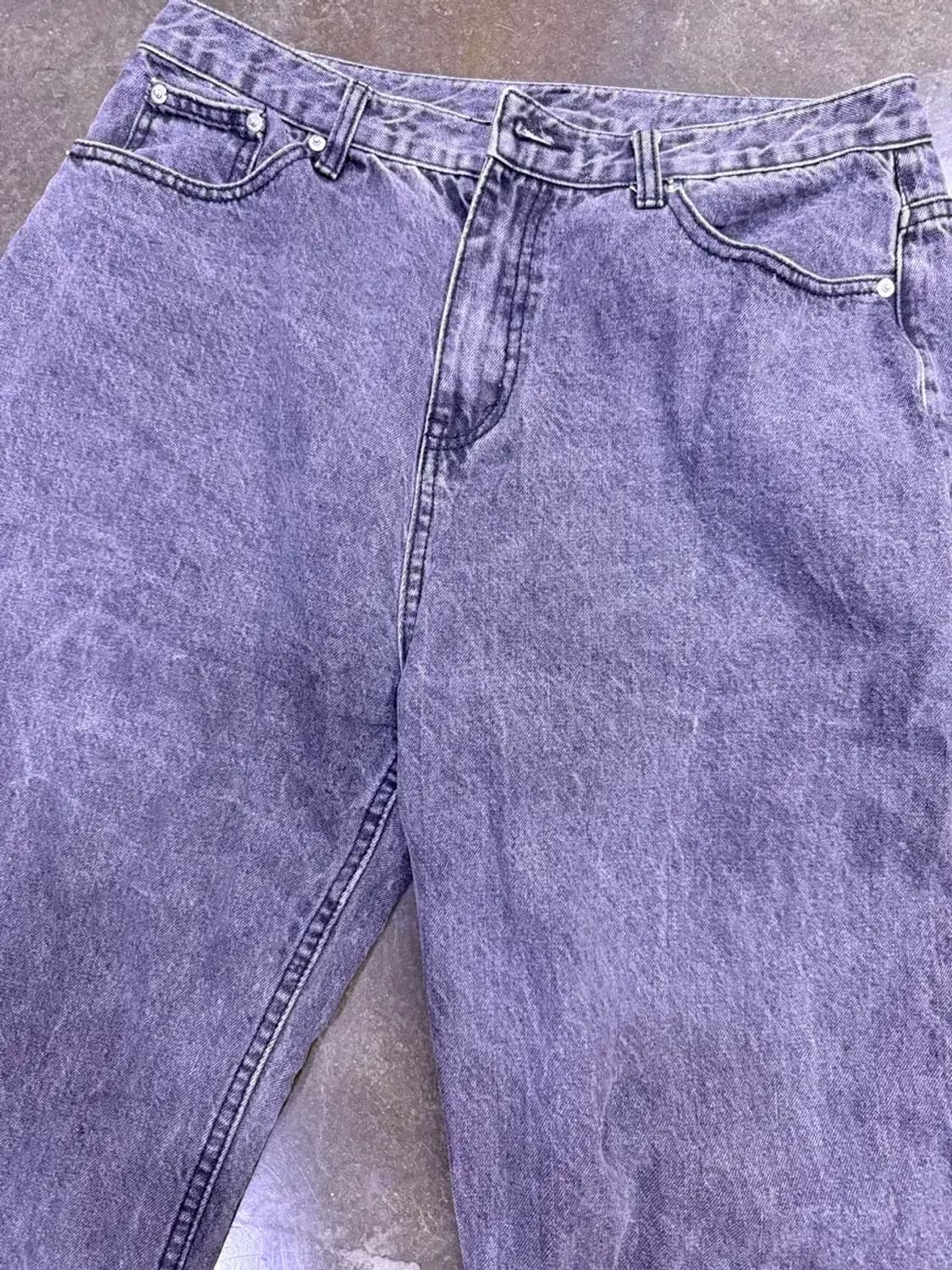 트릴리온 워싱 와이드 데님 팬츠 블랙 그레이 XL 상품이미지3