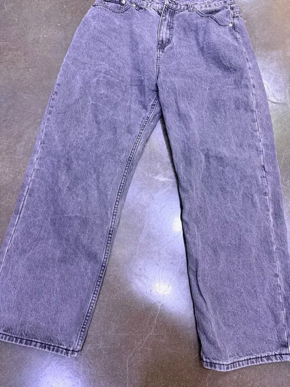 트릴리온 워싱 와이드 데님 팬츠 블랙 그레이 XL 상품이미지4